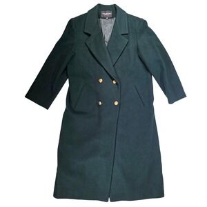 Women's Double-Breasted Green Coat